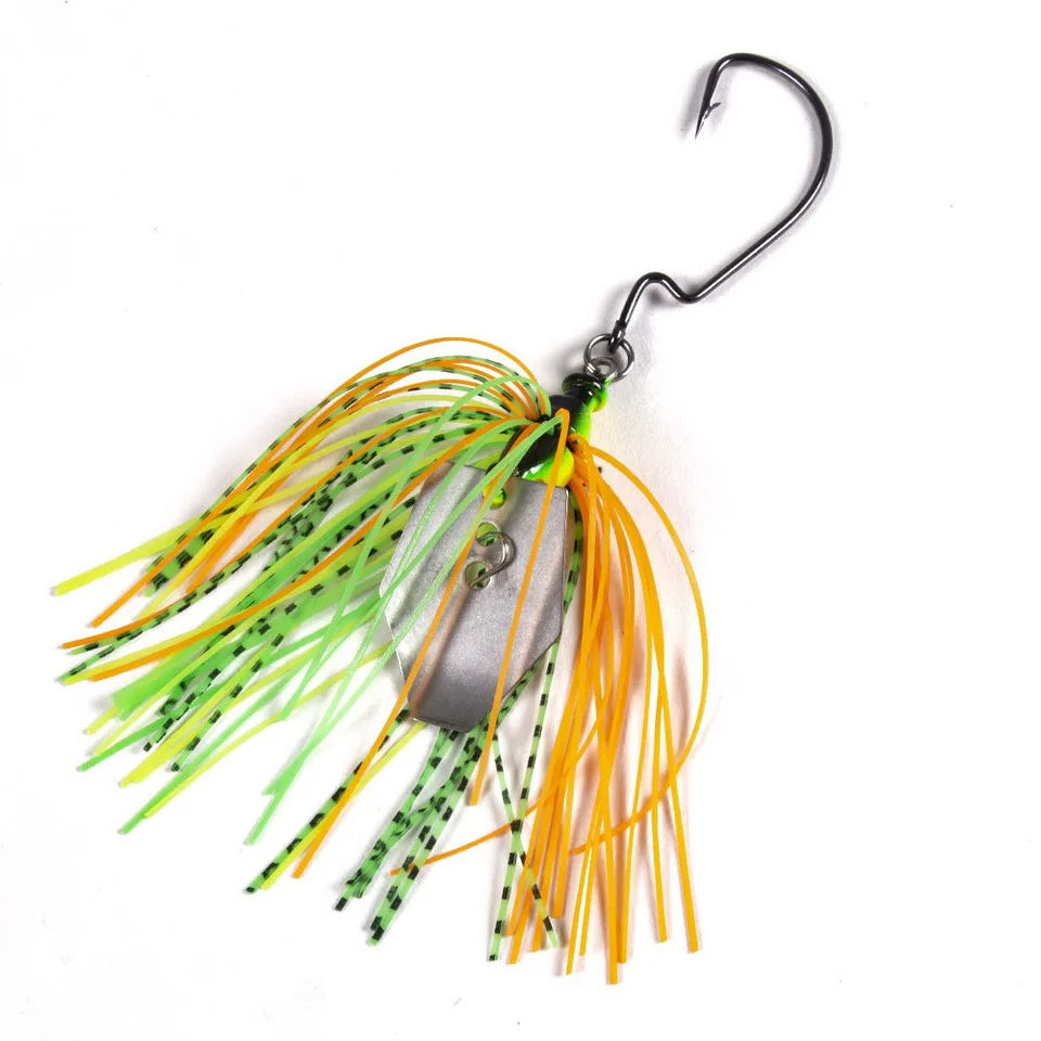 Blade Metal Bass Lure with Rubber Skirt
