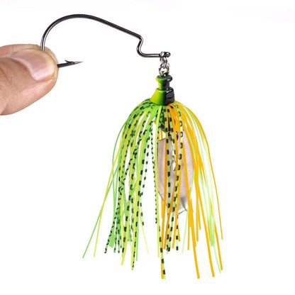 Blade Metal Bass Lure with Rubber Skirt