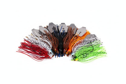 Blade Metal Bass Lure with Rubber Skirt