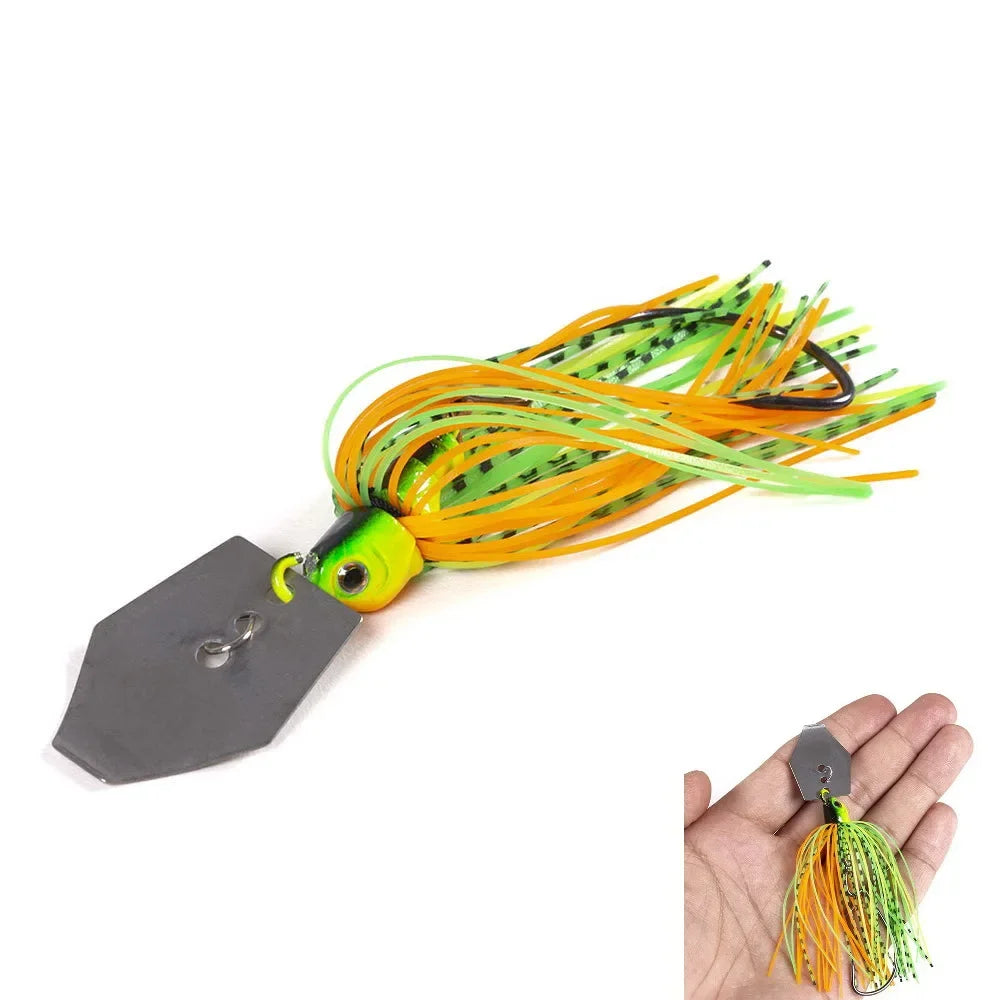 Blade Metal Bass Lure with Rubber Skirt
